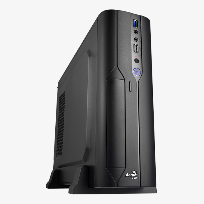 aerocool-cs-101-slim-tower-pc-geh-use-schwarz-240-mm-gpu image 1