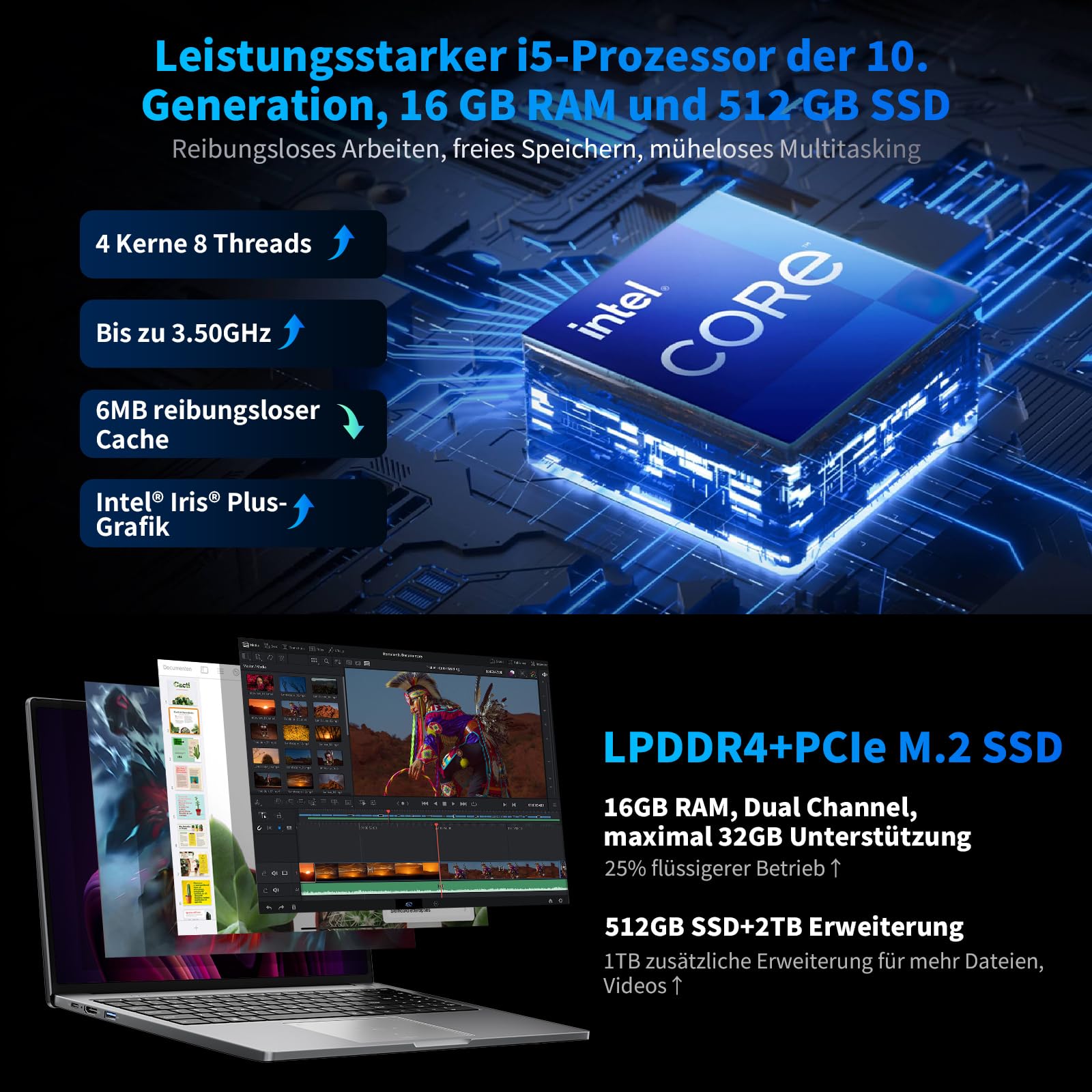 blackview-acebook-12-16-zoll-laptop-i5-16gb-512gb-win11 image 2