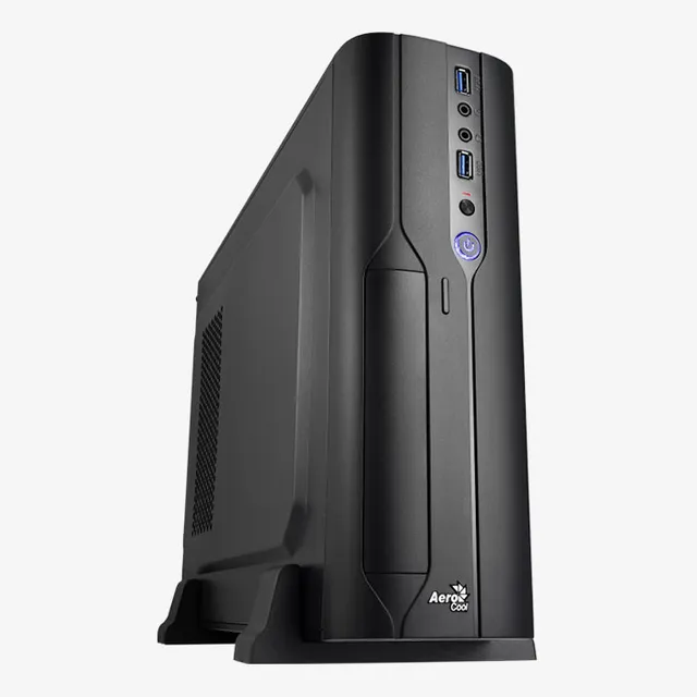 aerocool-cs-101-slim-tower-pc-geh-use-schwarz-240-mm-gpu image 1