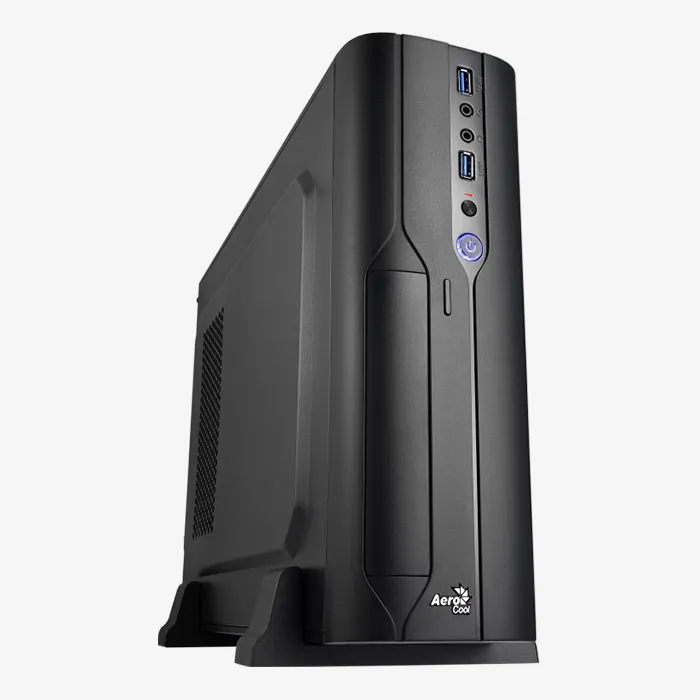 aerocool-cs-101-slim-tower-pc-geh-use-schwarz-240-mm-gpu image 1