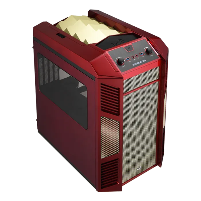 aerocool-xpredator-cube-red-gold-pc-geh-use-cube image 1