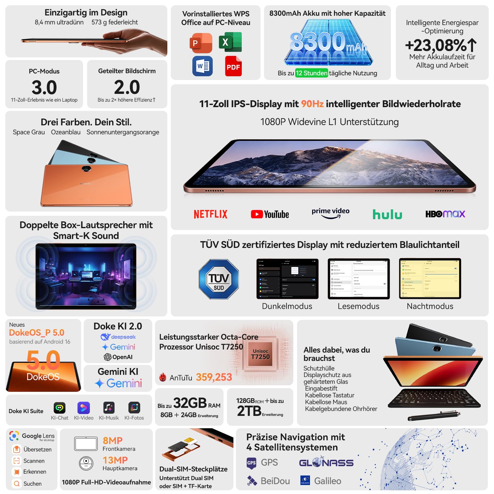 blackview-zeno5-11-zoll-tablet-gray-mit-tastatur-4g-lte image 2