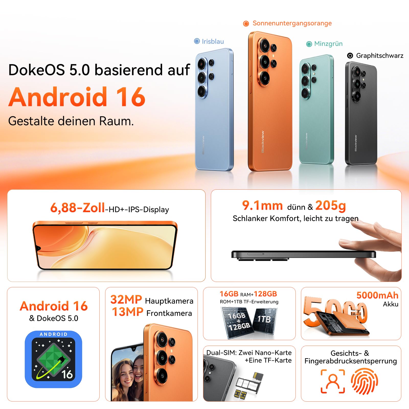 blackview-wave10c-smartphone-128gb-blau-5000mah image 2